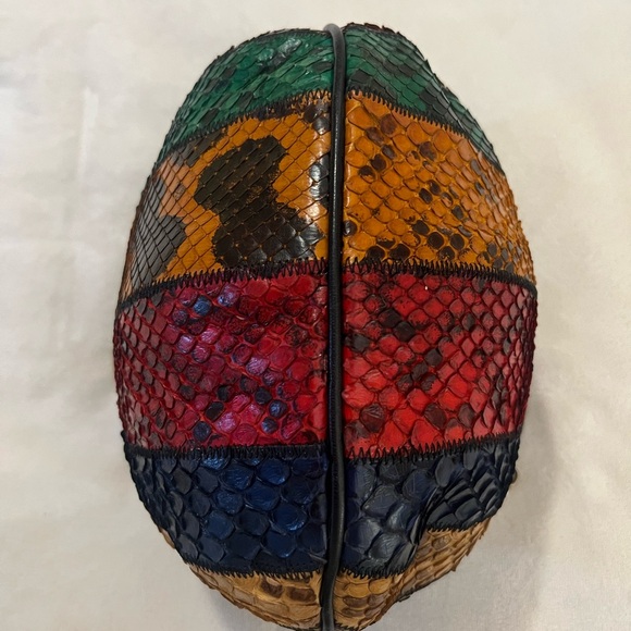 💚italmoda FIRENZE -CARACAS Multicolor Python-Texture Chain Shoulder Bag🩷 - Picture 14 of 16